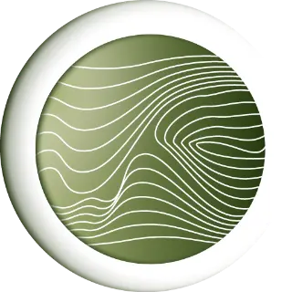 icon-ihrhautarzt-logo Logo mit stilisierten weißen Linien auf grünem Kreis, umgeben von weißem Rand, Symbol für Hautarztpraxis Bietigheim